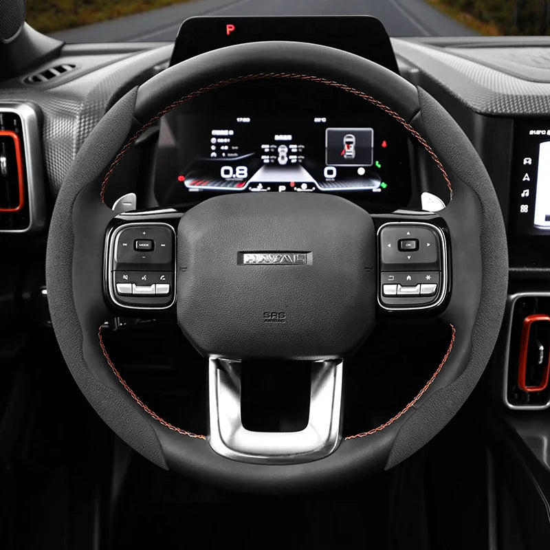 Haval Steering Wheel Cover – 2024-2025 Suede Snap-On -H6 Hev F7 Jolion H3 H5 F7