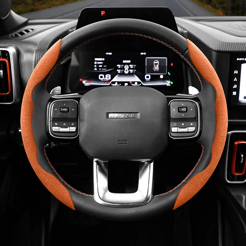 Haval Steering Wheel Cover – 2024-2025 Suede Snap-On -H6 Hev F7 Jolion H3 H5 F7
