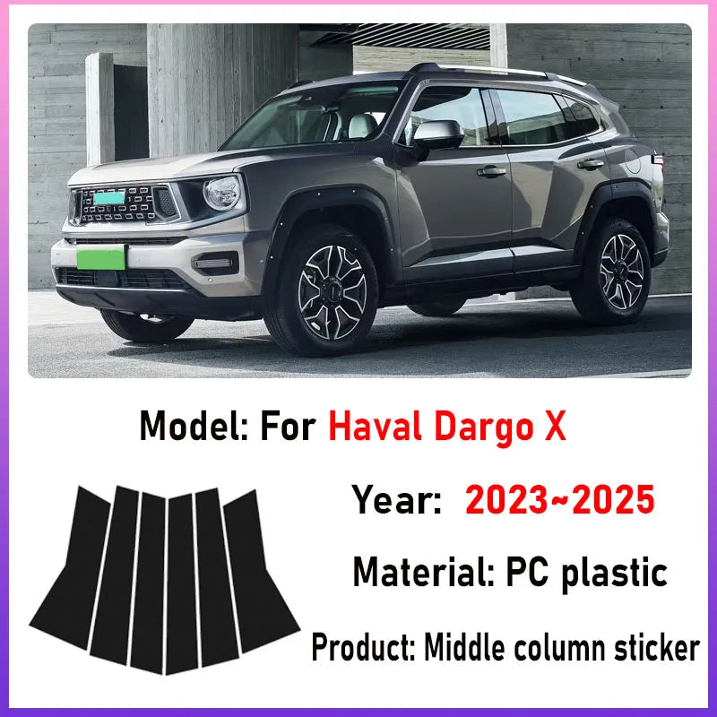 Haval Dargo Window Trim – 6PCS Pillar Stickers