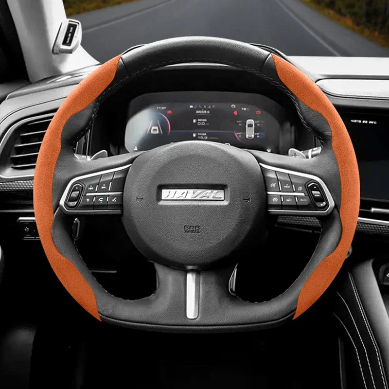 Haval Steering Wheel Cover – 2024-2025 Suede Snap-On -H6 Hev F7 Jolion H3 H5 F7