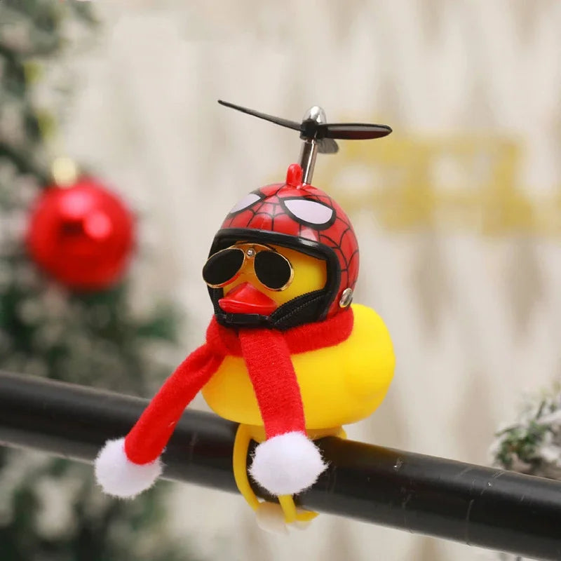 Christmas Rubber Duck Helmet – Propeller Car & Bike Decoration