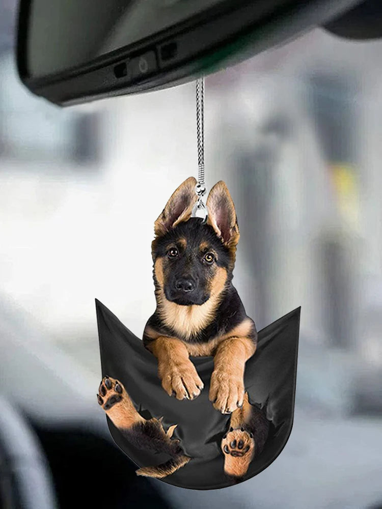 Mini Puppy Car Pendant – Hanging Interior Ornament Gift