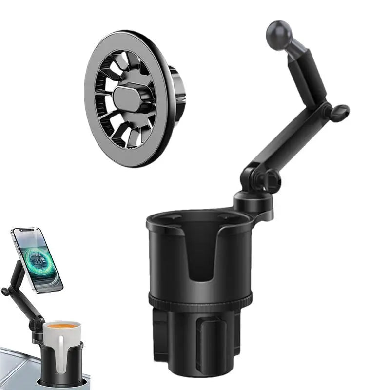 Car Cup & Phone Holder – 360° Magnetic Mount