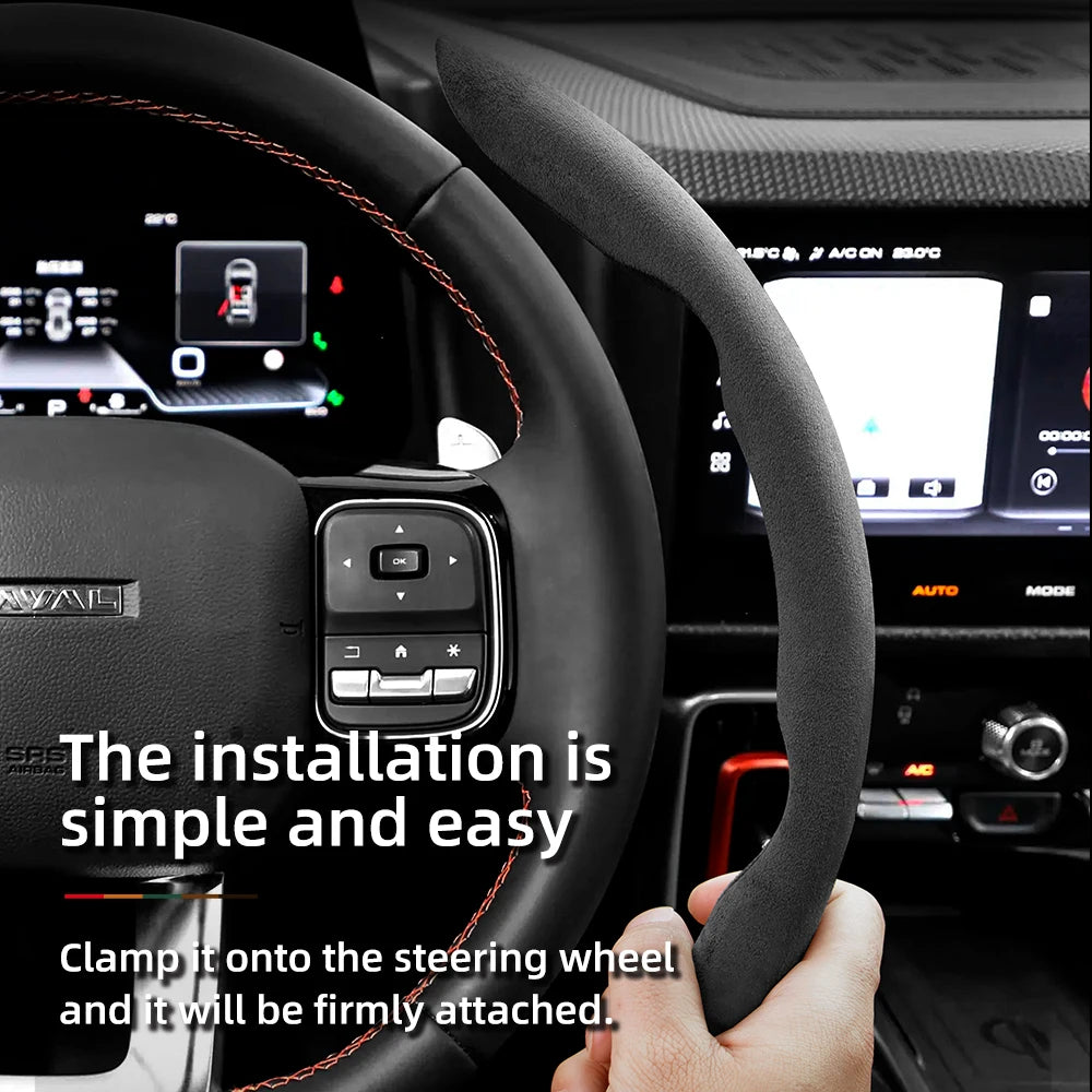 Haval Steering Wheel Cover – 2024-2025 Suede Snap-On -H6 Hev F7 Jolion H3 H5 F7