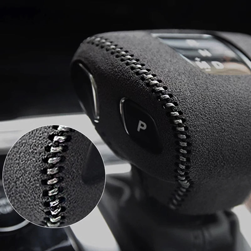 For Hongqi HS5 H5 EQM5 HS7 E-HS3  Auto Interior Decoration Accessories leather Car Gear Shift Handle Cover Protective Trim Frame