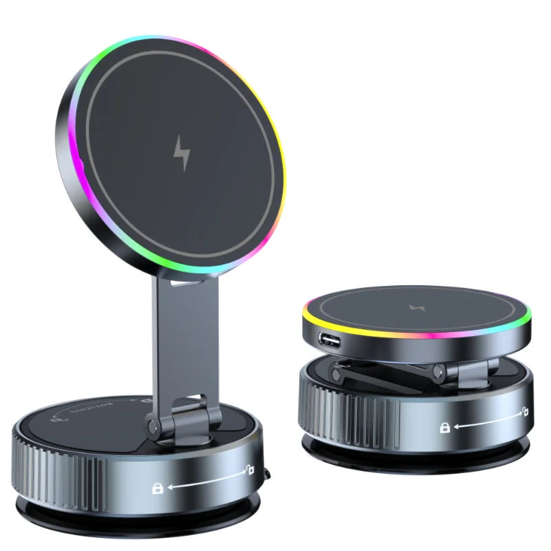 Magnetic Wireless Car Charger – 15W 360° Mount