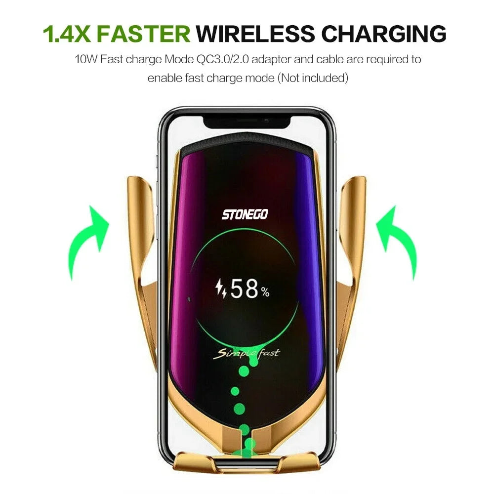 Wireless Car Charger – 10W Qi Air Vent Mount