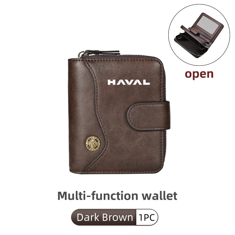 Haval Leather Card Wallet – Zipper Clip Purse