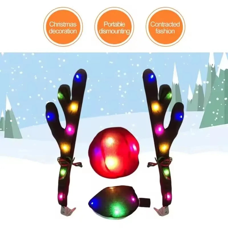 LED Reindeer Antler Kit – Christmas Car & Truck Decoration