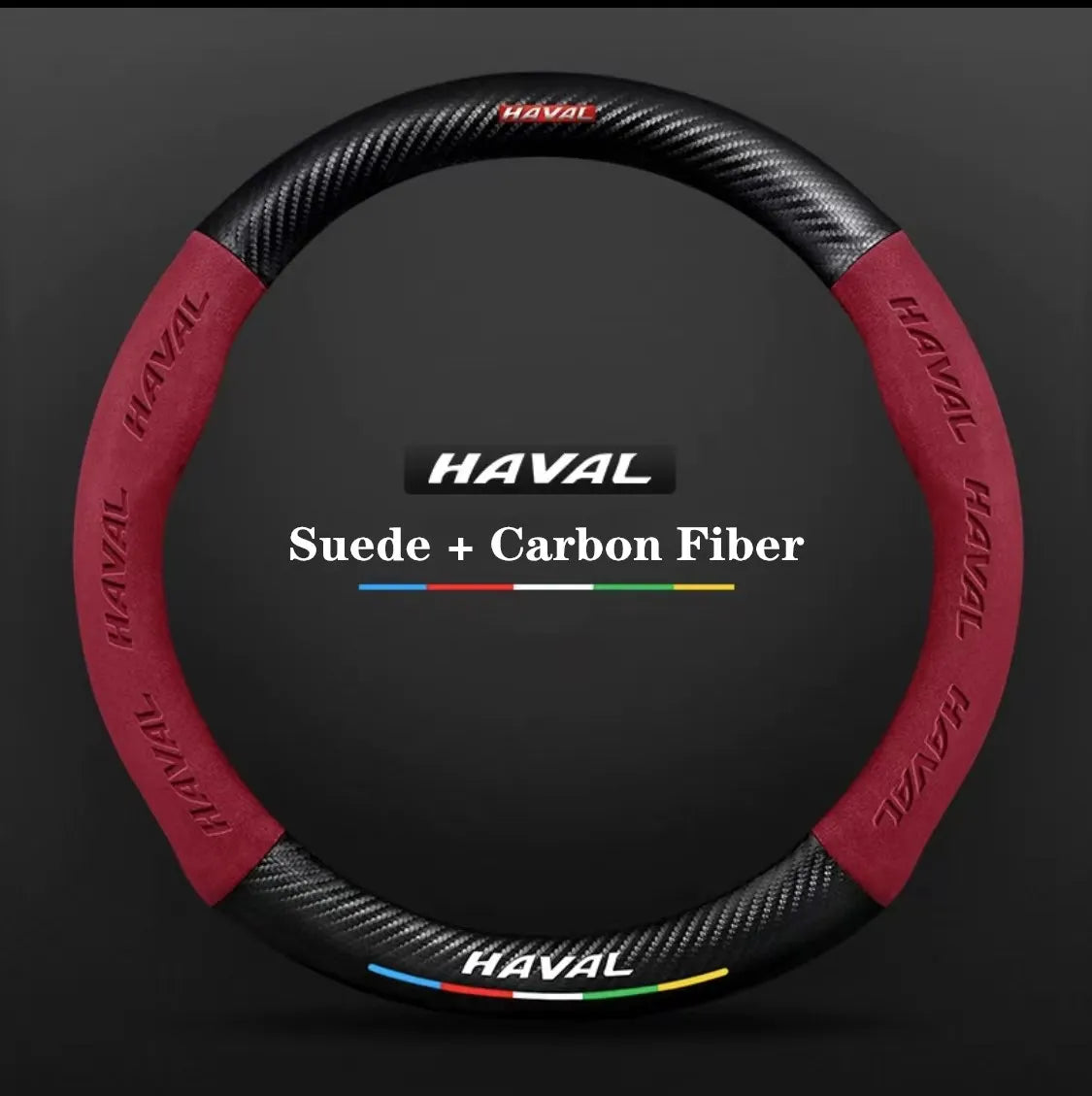 Haval Steering Wheel Cover – Suede Carbon Fiber Non-Slip