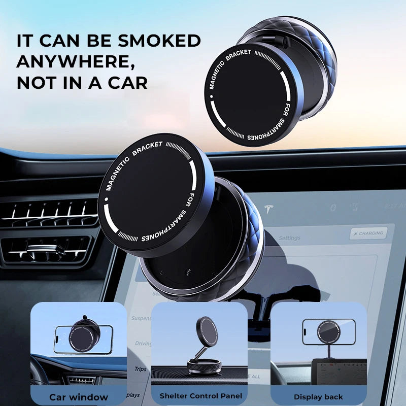 Magnetic Vacuum Phone Mount – 360° Adjustable Car Holder