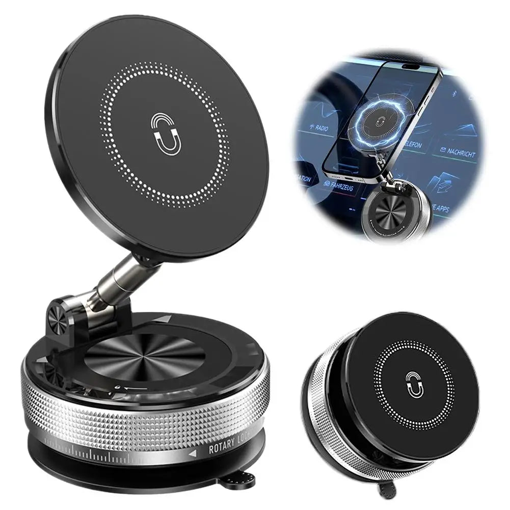 Wireless Magnetic Car Phone Holder – 360° Foldable Stand
