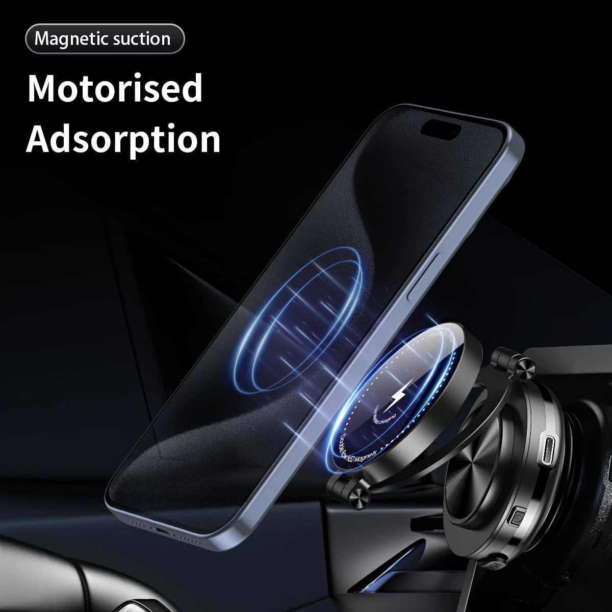 Magnetic Wireless Charger – 360° Car Mount