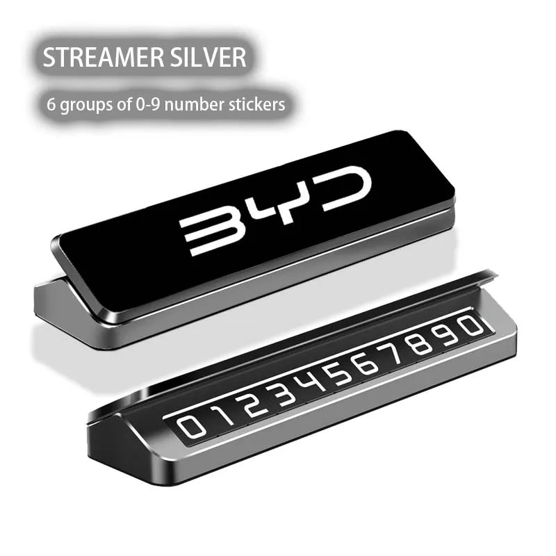 BYD Leopard 5/8 Parking Number Plate – Metal Temporary Phone Display