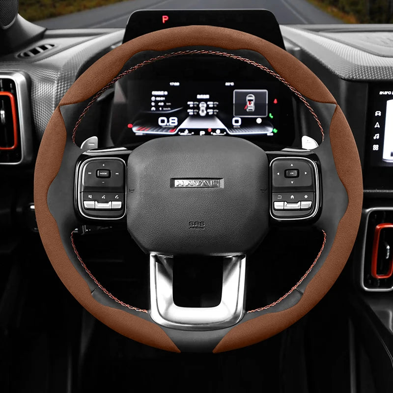 Haval Steering Wheel Cover – 2024-2025 Suede Snap-On -H6 Hev F7 Jolion H3 H5 F7