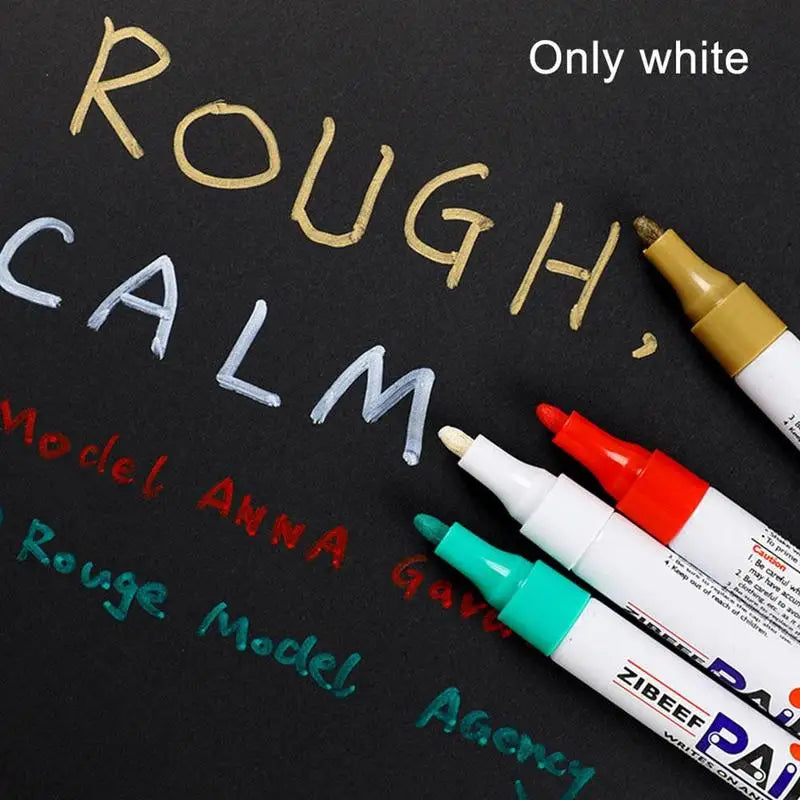 White Car Paint Pen Set – Waterproof 3PCS Tyre Marker
