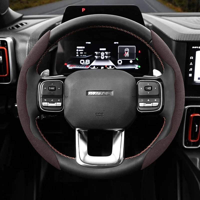 Haval Steering Wheel Cover – 2024-2025 Suede Snap-On -H6 Hev F7 Jolion H3 H5 F7