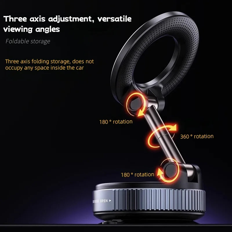 Magnetic Car Phone Holder – Foldable Suction Cup