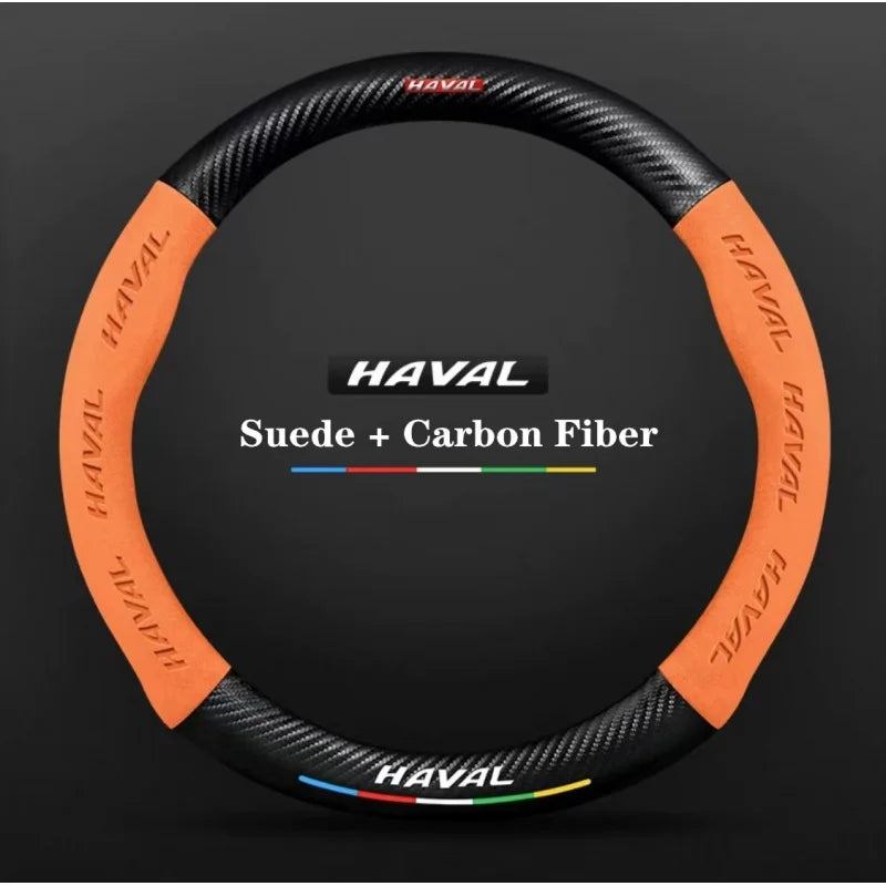 Haval Steering Wheel Cover – Suede Carbon Fiber Non-Slip