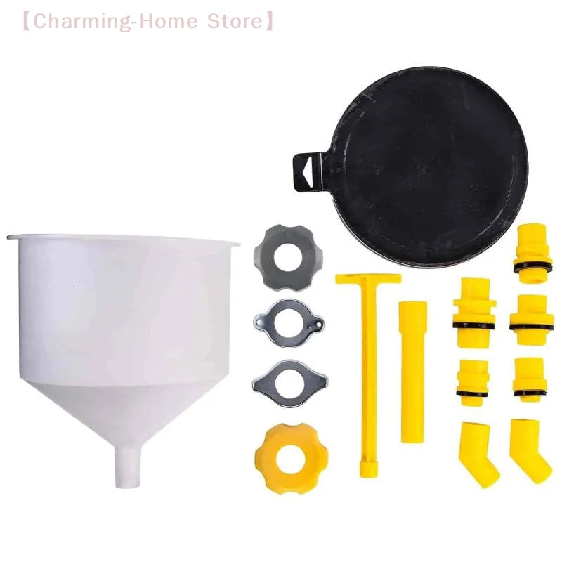 15PCS Universal Car Oil Funnel Kit – Spill-Proof Filling Tools