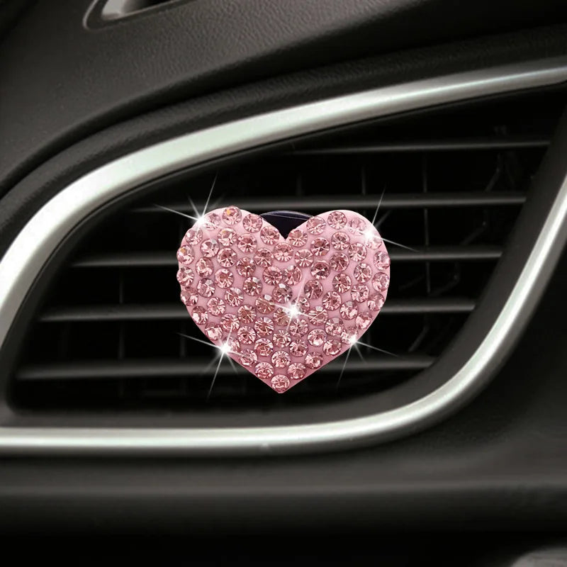 Heart-Shaped Car Aromatherapy Clip – Rhinestone Vent Decor