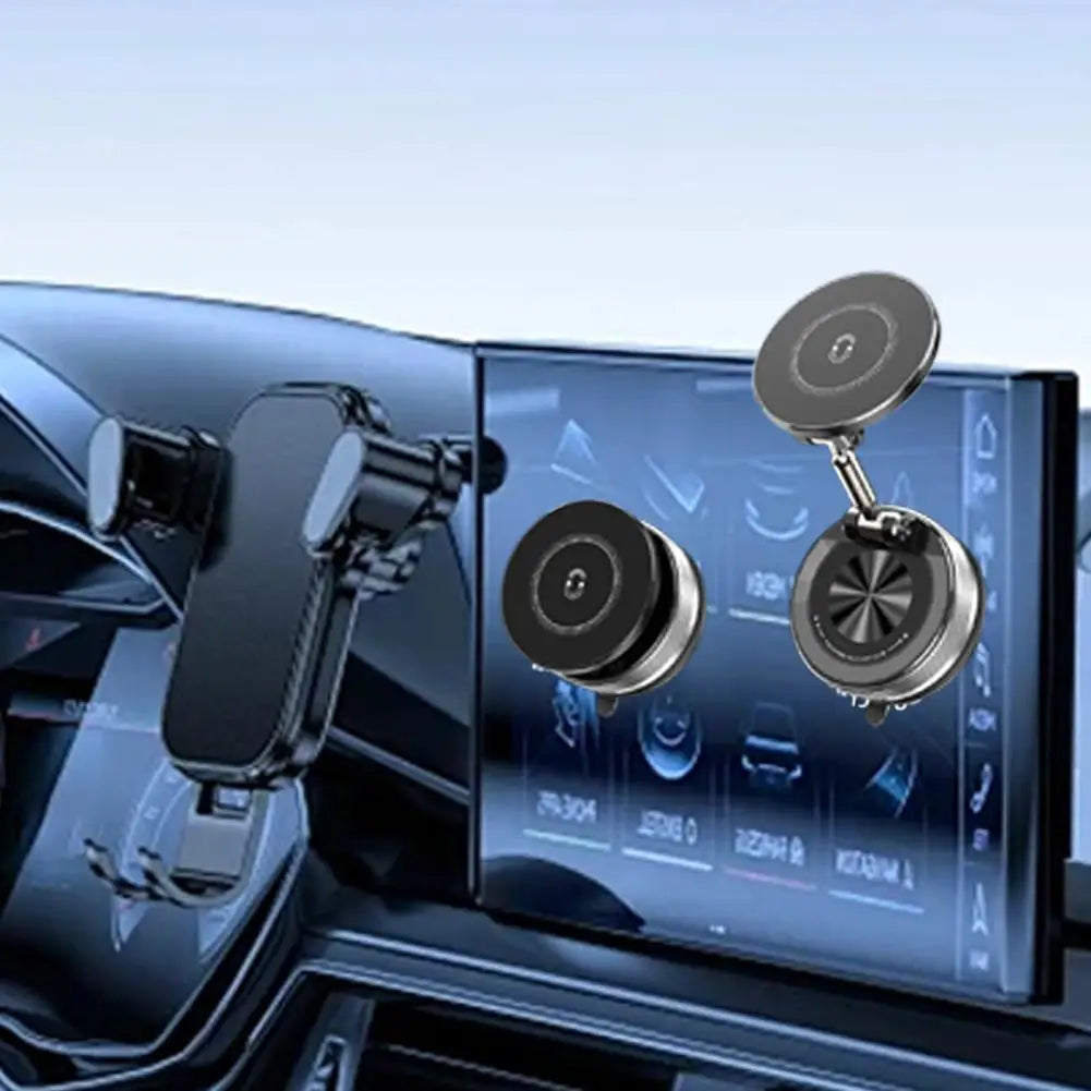 Wireless Magnetic Car Phone Holder – 360° Foldable Stand