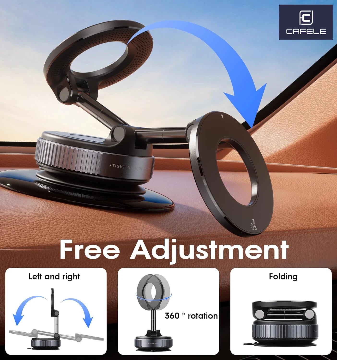 Magnetic Phone Holder – Foldable Car Mount