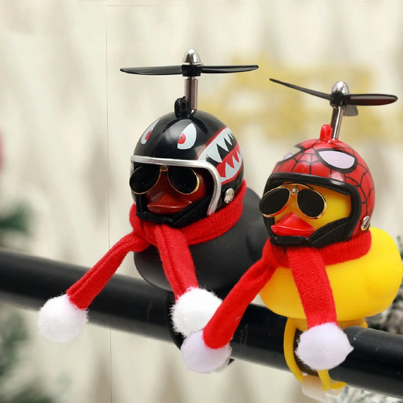 Christmas Rubber Duck Helmet – Propeller Car & Bike Decoration
