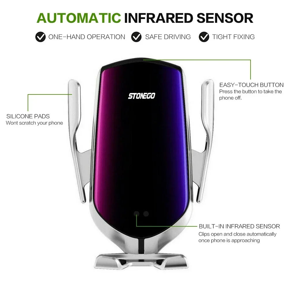 Wireless Car Charger – 10W Qi Air Vent Mount