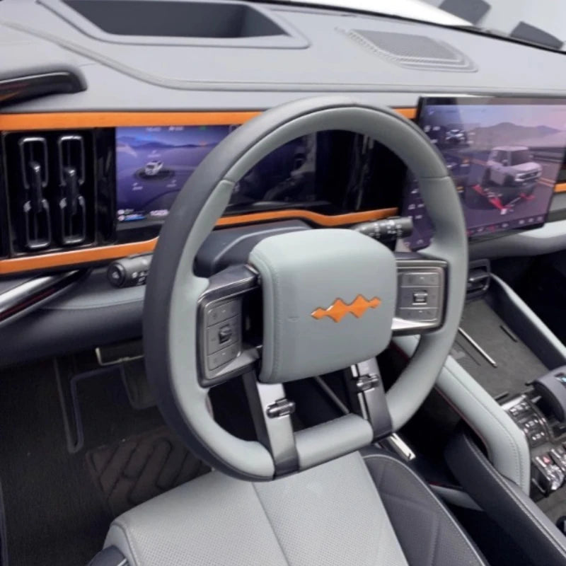 BYD Leopard 5 Steering Wheel Logo Sticker – Suede Decorative Trim