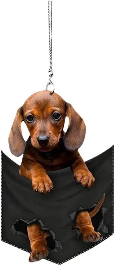 Mini Puppy Car Pendant – Hanging Interior Ornament Gift