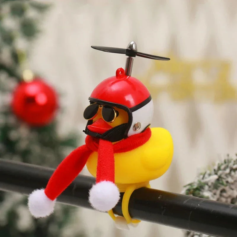 Christmas Rubber Duck Helmet – Propeller Car & Bike Decoration