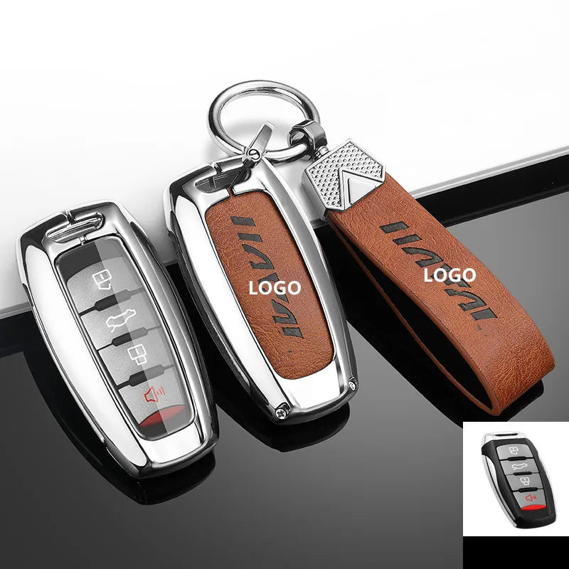 Haval Key Case – Leather & Zinc Alloy Full Cover
