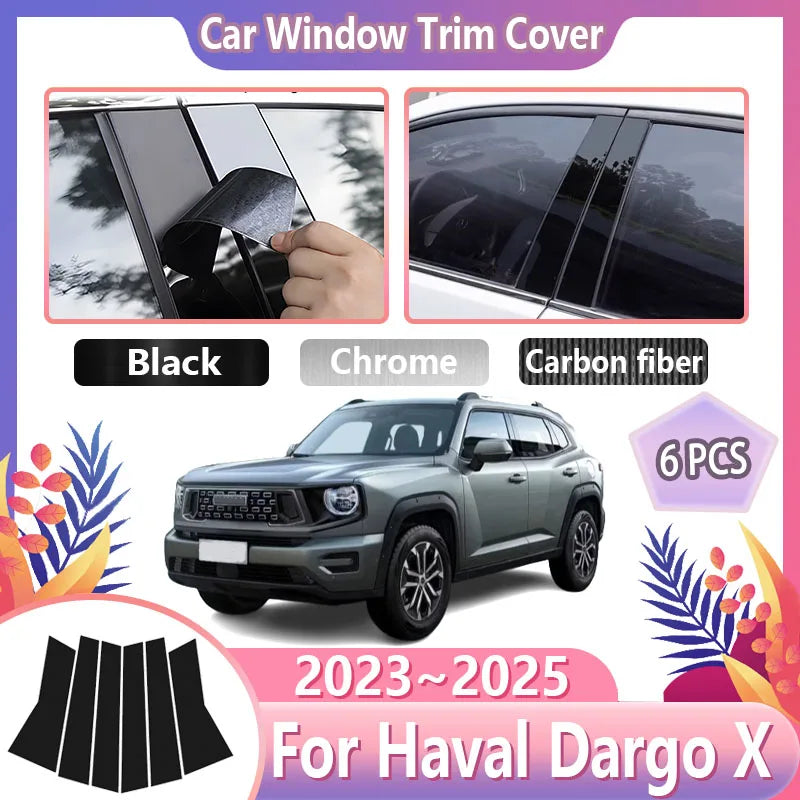 Haval Dargo Window Trim – 6PCS Pillar Stickers