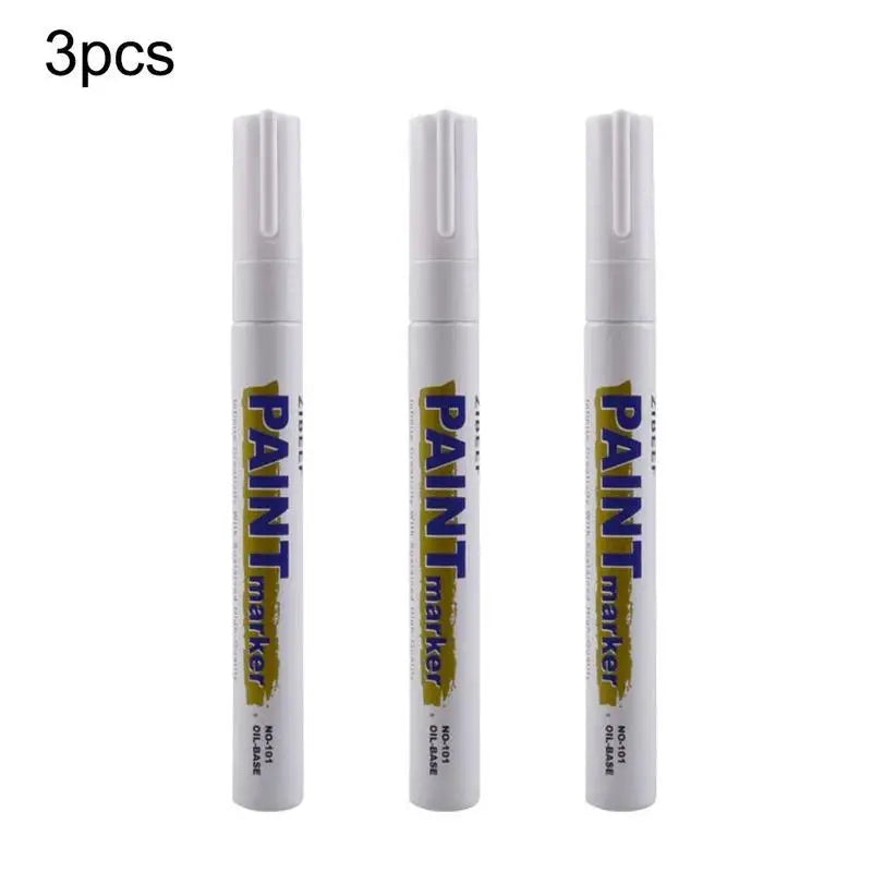 White Car Paint Pen Set – Waterproof 3PCS Tyre Marker