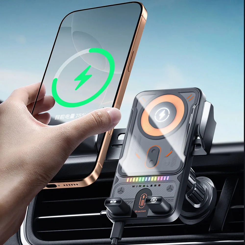 Auto Clamping Wireless Charger – 15W Fast Air Vent Mount