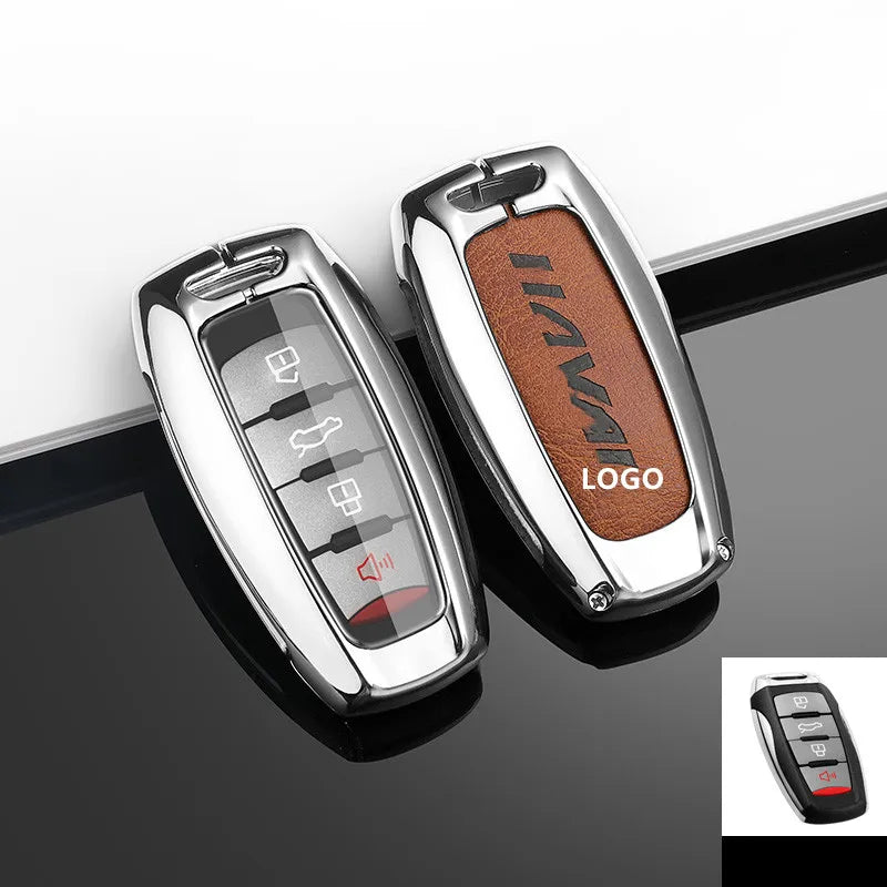 Haval Key Case – Leather & Zinc Alloy Full Cover