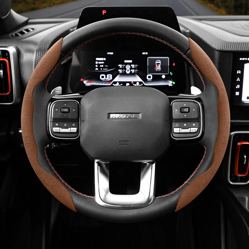 Haval Steering Wheel Cover – 2024-2025 Suede Snap-On -H6 Hev F7 Jolion H3 H5 F7