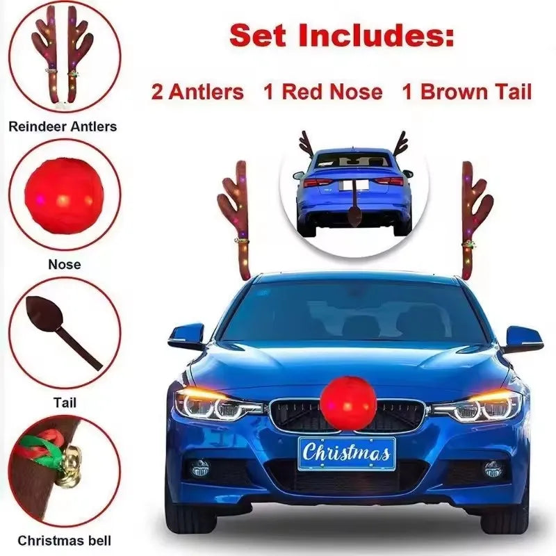 LED Reindeer Antler Kit – Christmas Car & Truck Decoration