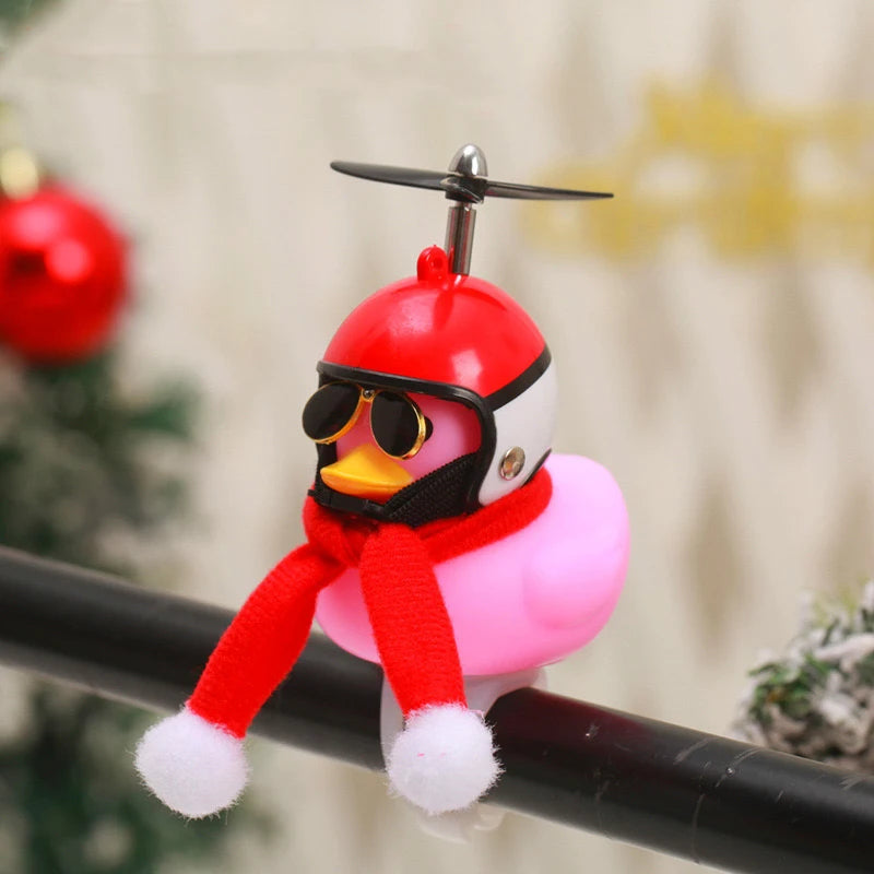 Christmas Rubber Duck Helmet – Propeller Car & Bike Decoration