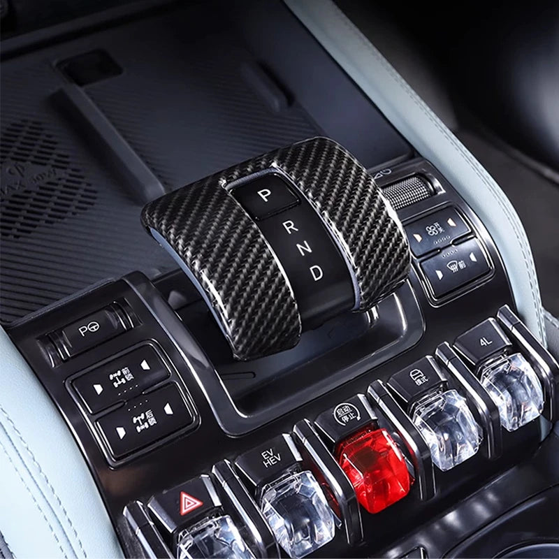BYD Leopard 5 Gear Shift Trim – 2024-2025 Carbon Fiber Cover