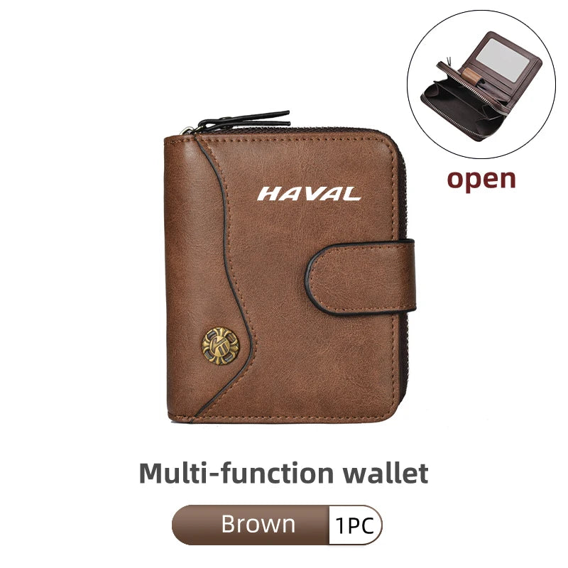 Haval Leather Card Wallet – Zipper Clip Purse