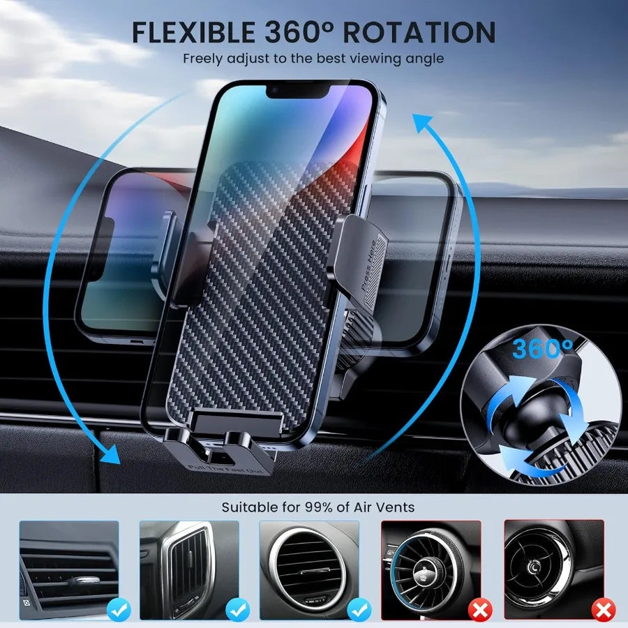 Universal Car Vent Phone Mount – Adjustable Hands-Free Holder