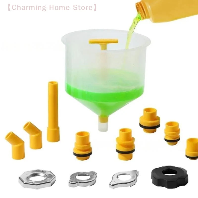 15PCS Universal Car Oil Funnel Kit – Spill-Proof Filling Tools