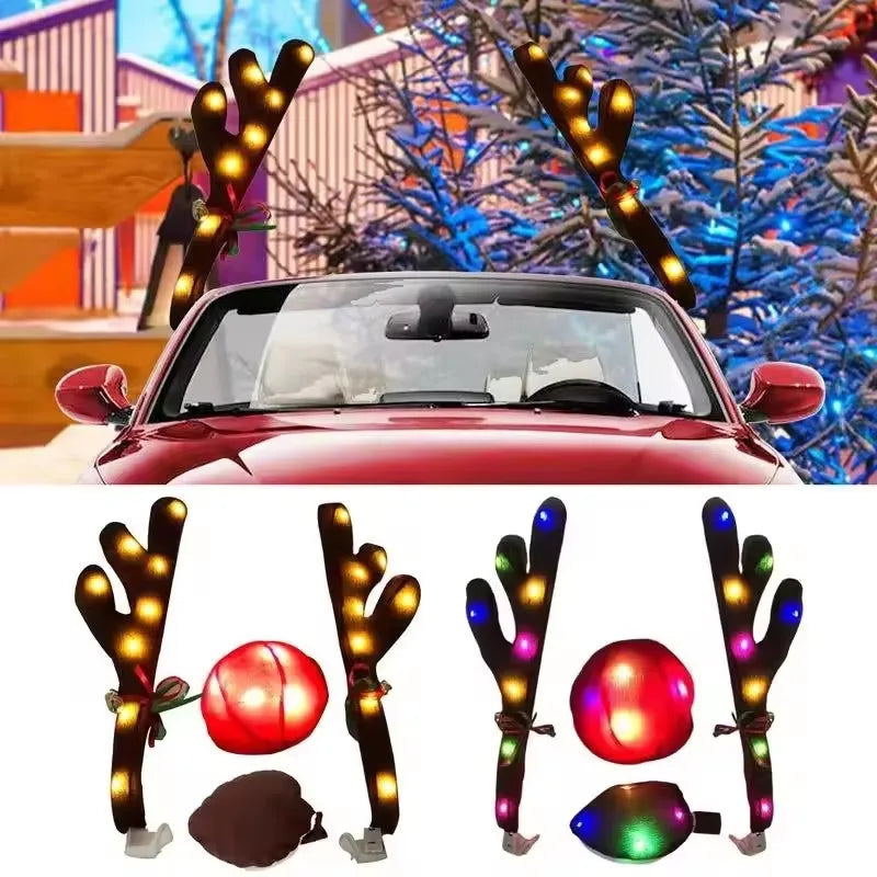 LED Reindeer Antler Kit – Christmas Car & Truck Decoration