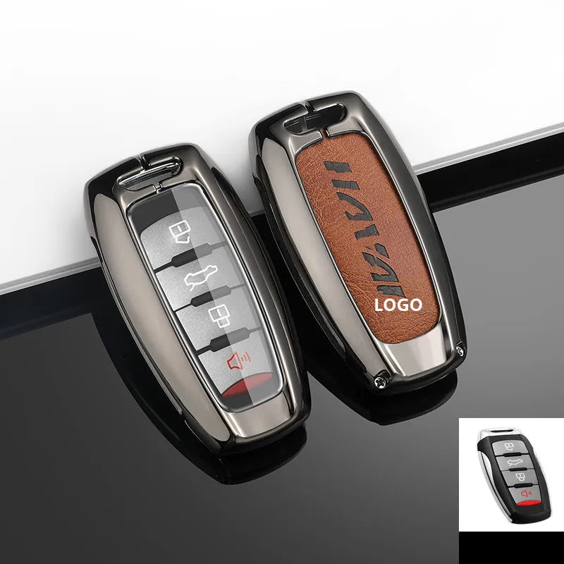 Haval Key Case – Leather & Zinc Alloy Full Cover