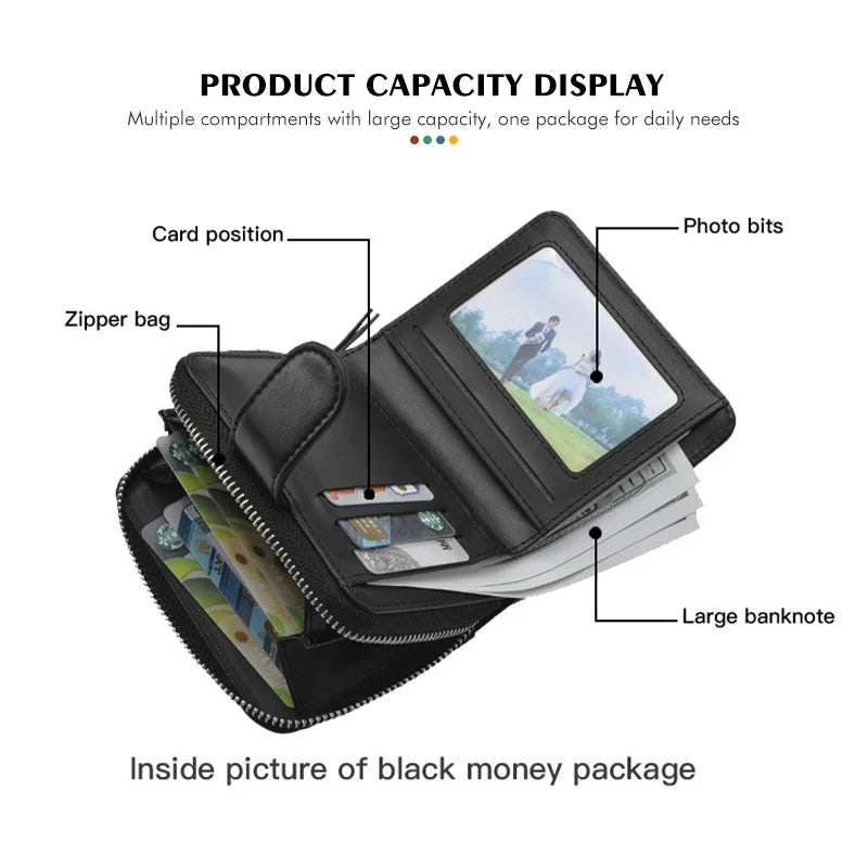 Haval Leather Card Wallet – Zipper Clip Purse