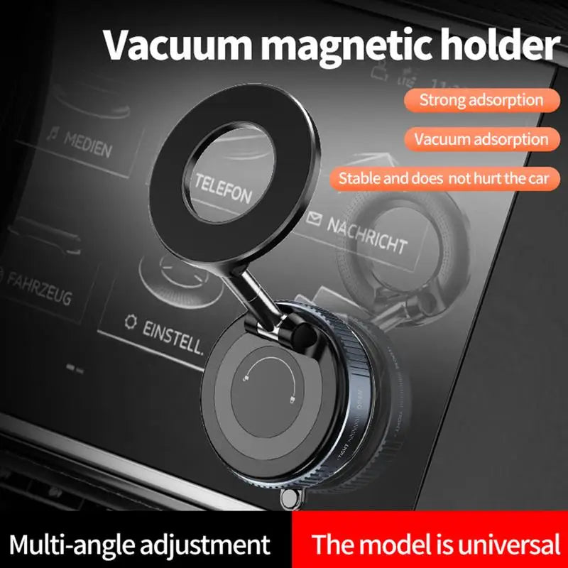 Vacuum Magnetic Car Phone Holder – Adjustable Folding Stand