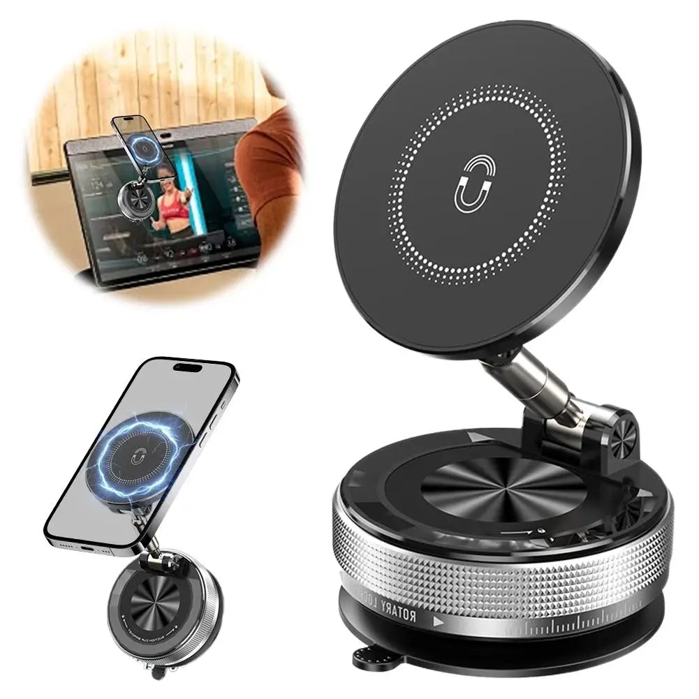 Wireless Magnetic Car Phone Holder – 360° Foldable Stand