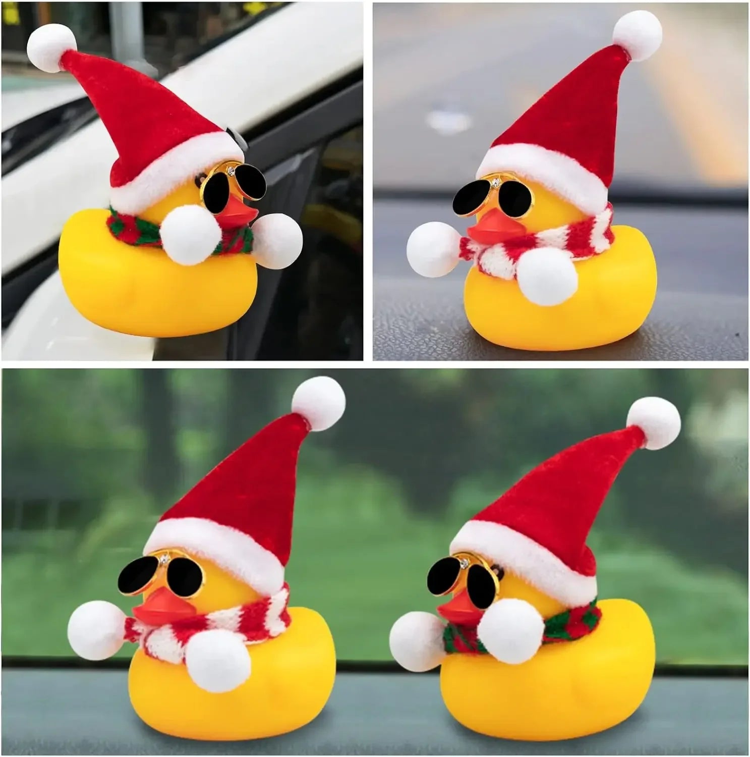 Christmas Rubber Duck Helmet – Propeller Car & Bike Decoration